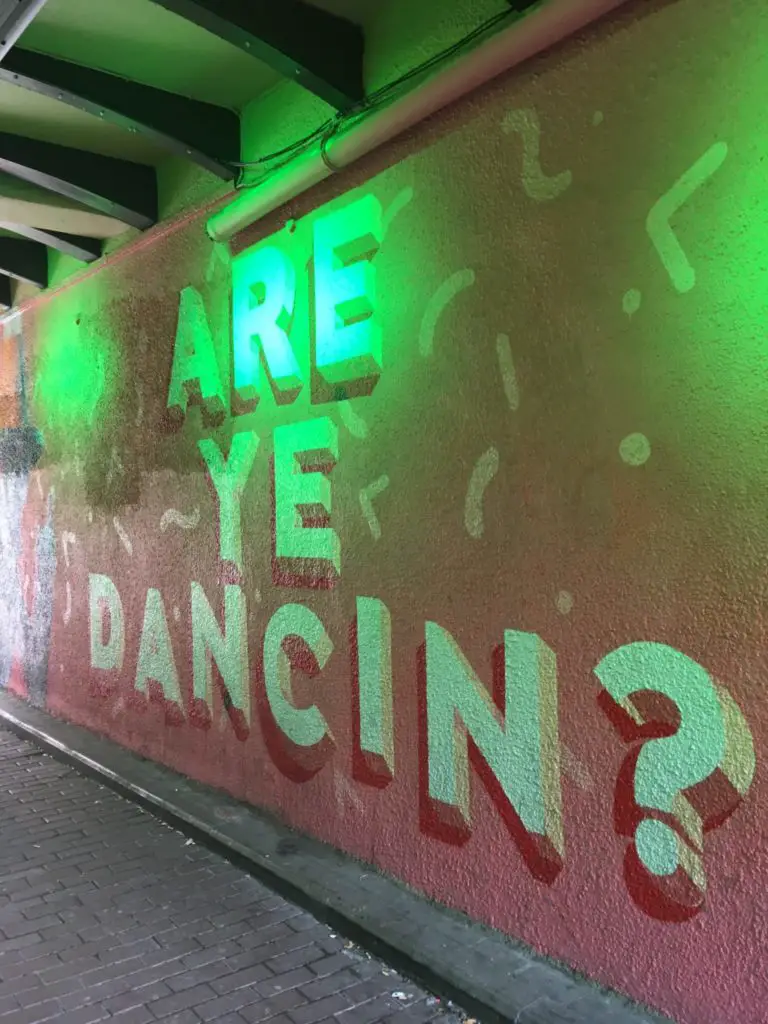 Glasgow street art Are Ye Dancin?