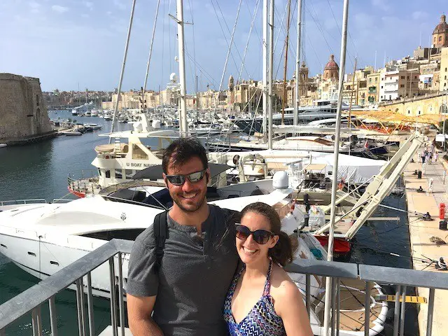 Enjoying the views of the Grand Harbour in Malta from the Three Cities