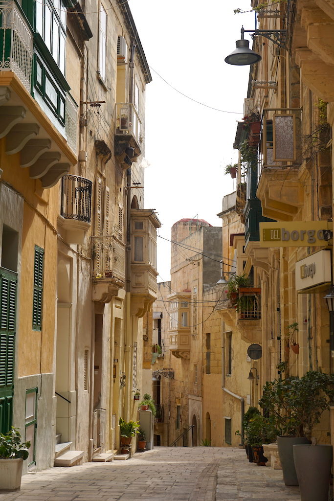 The hilly streets of the Three Cities in Malta