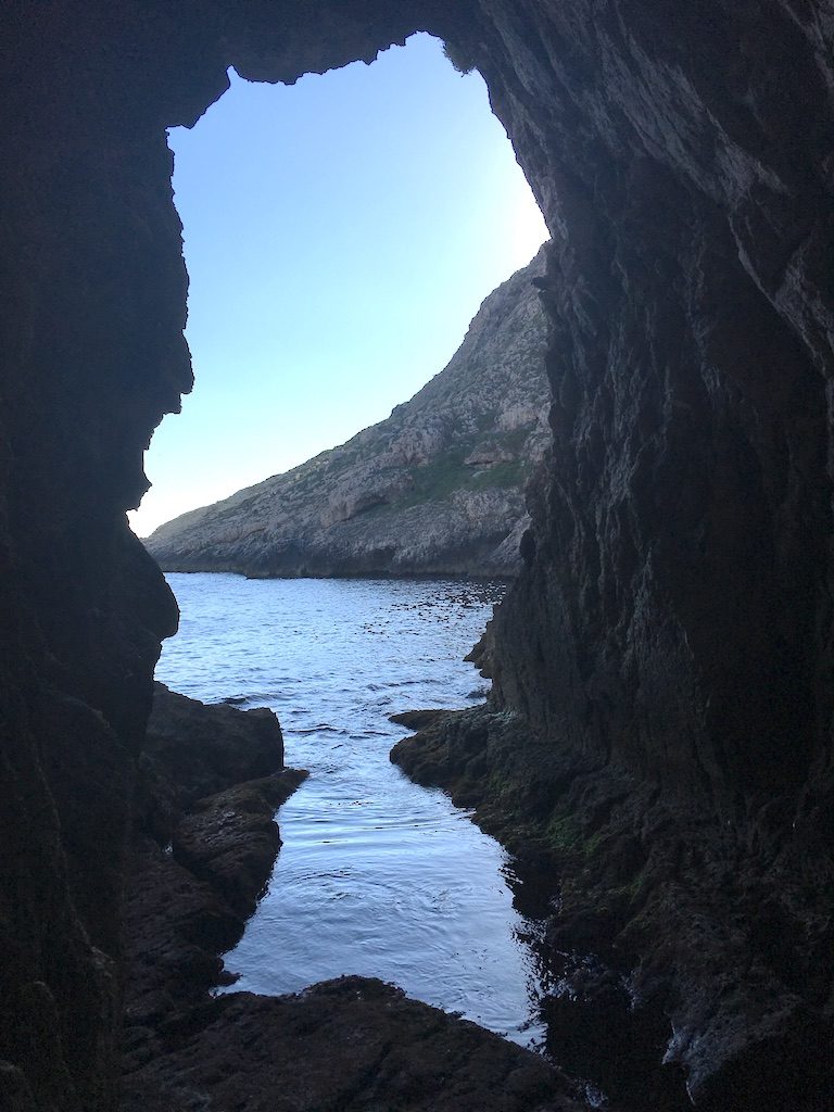 Cave for swimming at Xlendi Bay Gozo