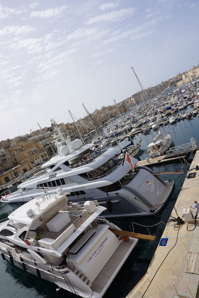 Yachts in the Grand Harbour in Malta