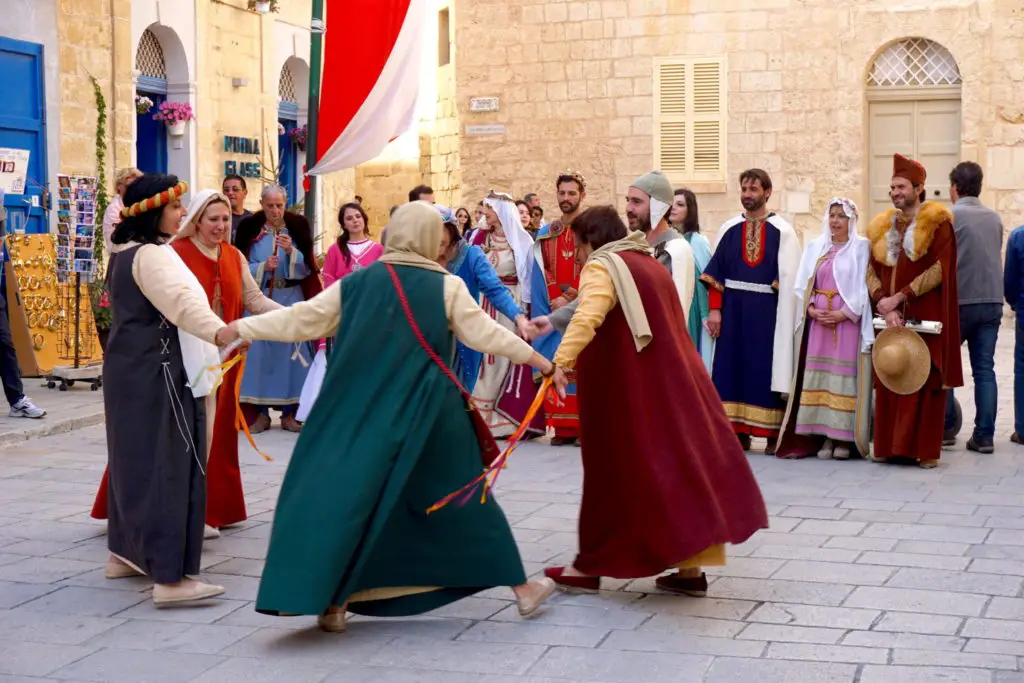 dancing at Mdina Medieval Festival