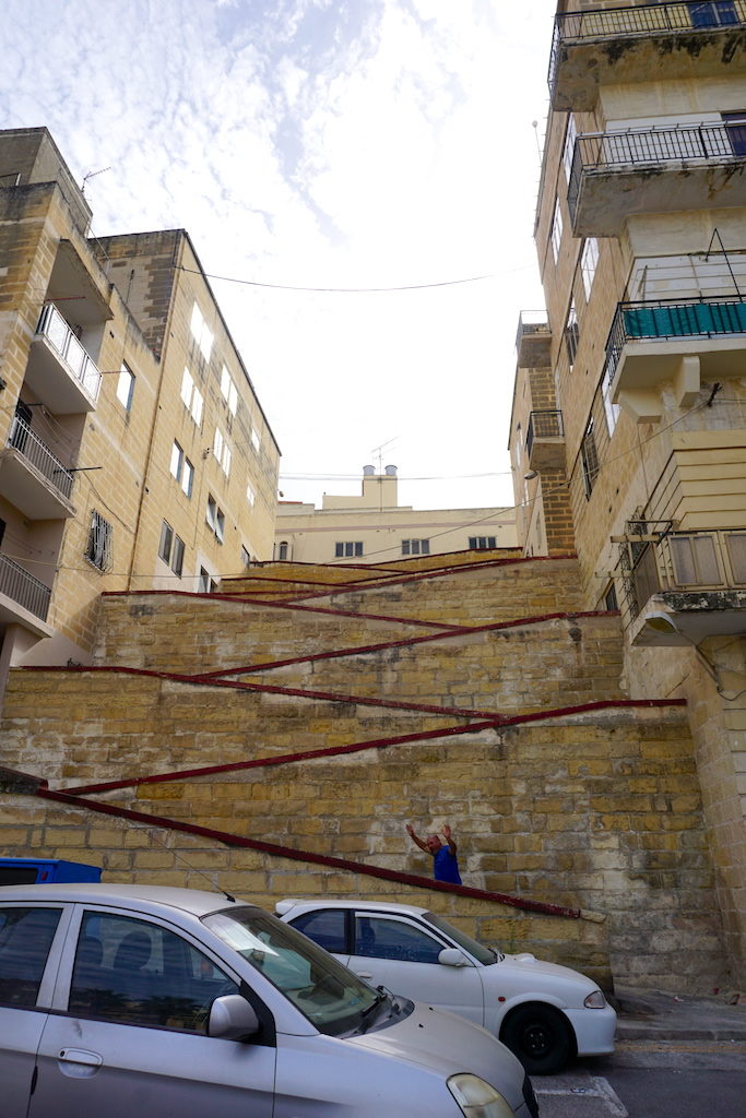 Zig zag staircase in the Three Cities in Malta