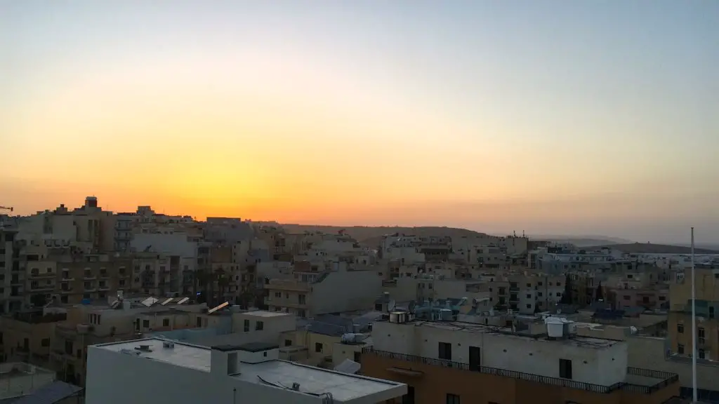 sunset over Malta