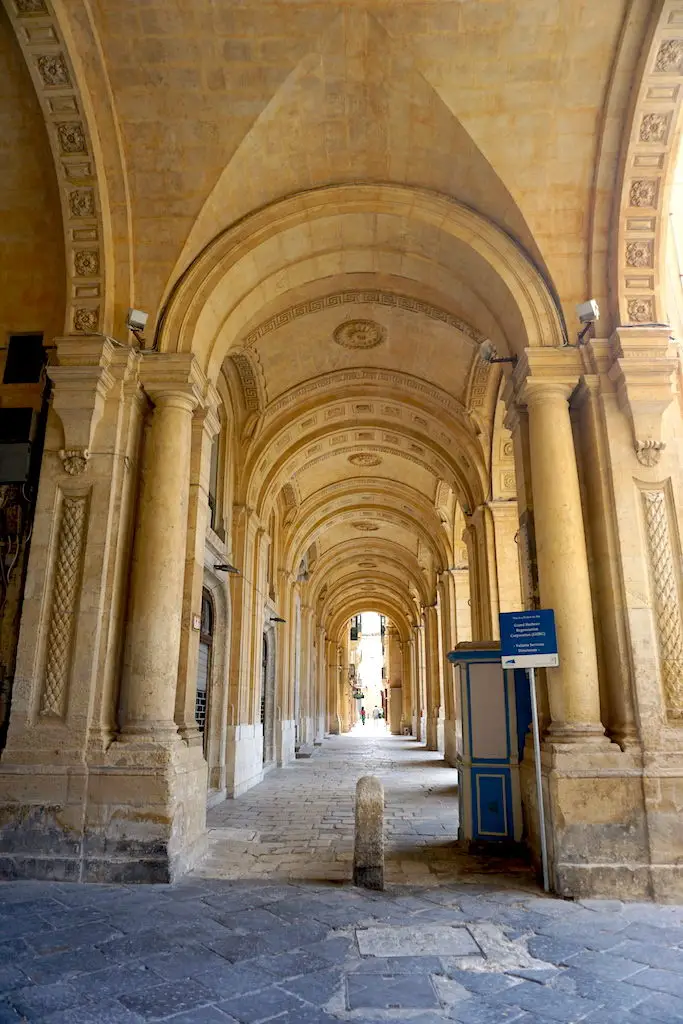 Arched hallway in Valletta