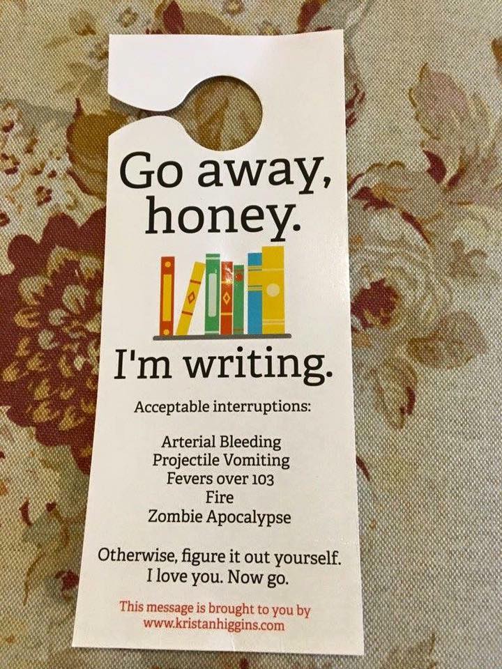 Door sign for a writer