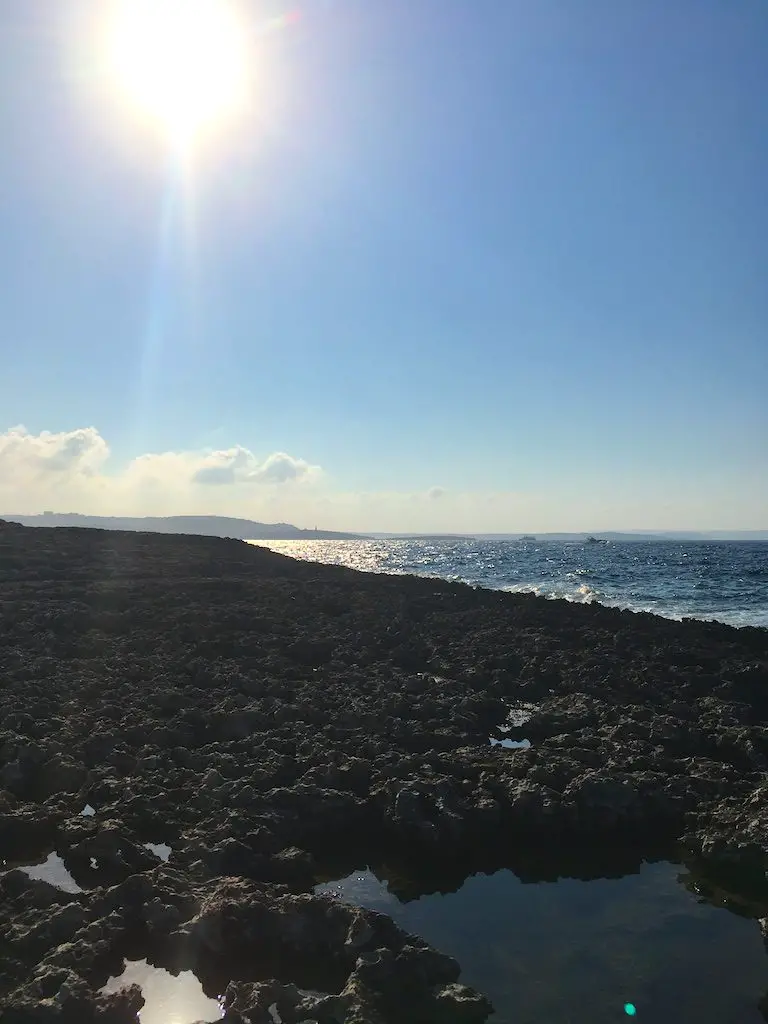 Walking around Qawra point in Malta