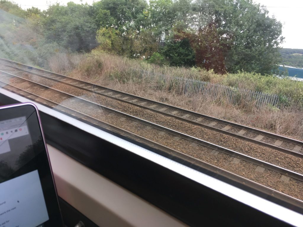 Freelance writing on a train