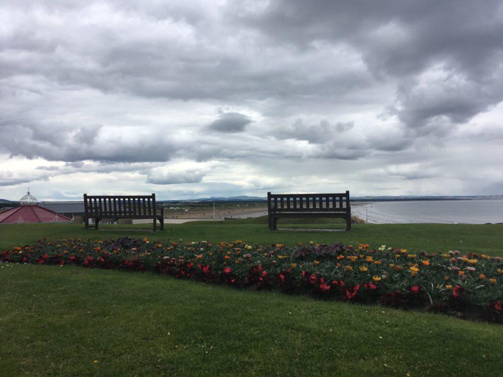 Benches overlooking St Andrews beaches