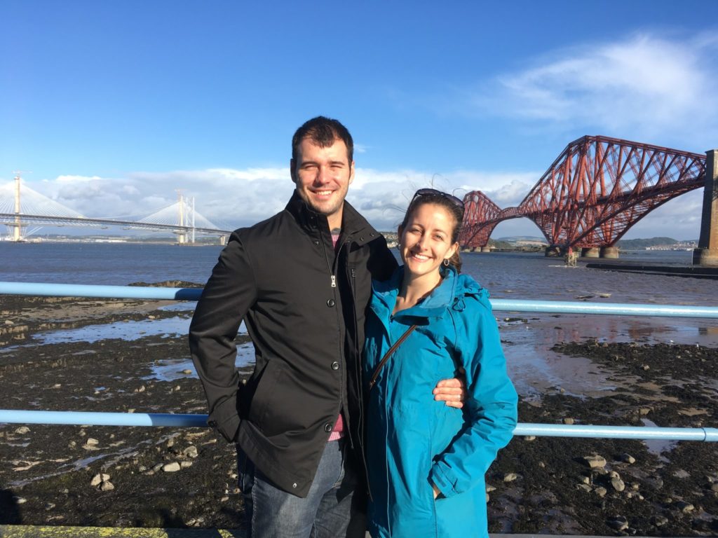 Jonathan Clarkin and Amanda Walkins at South Queensferry in Scotland