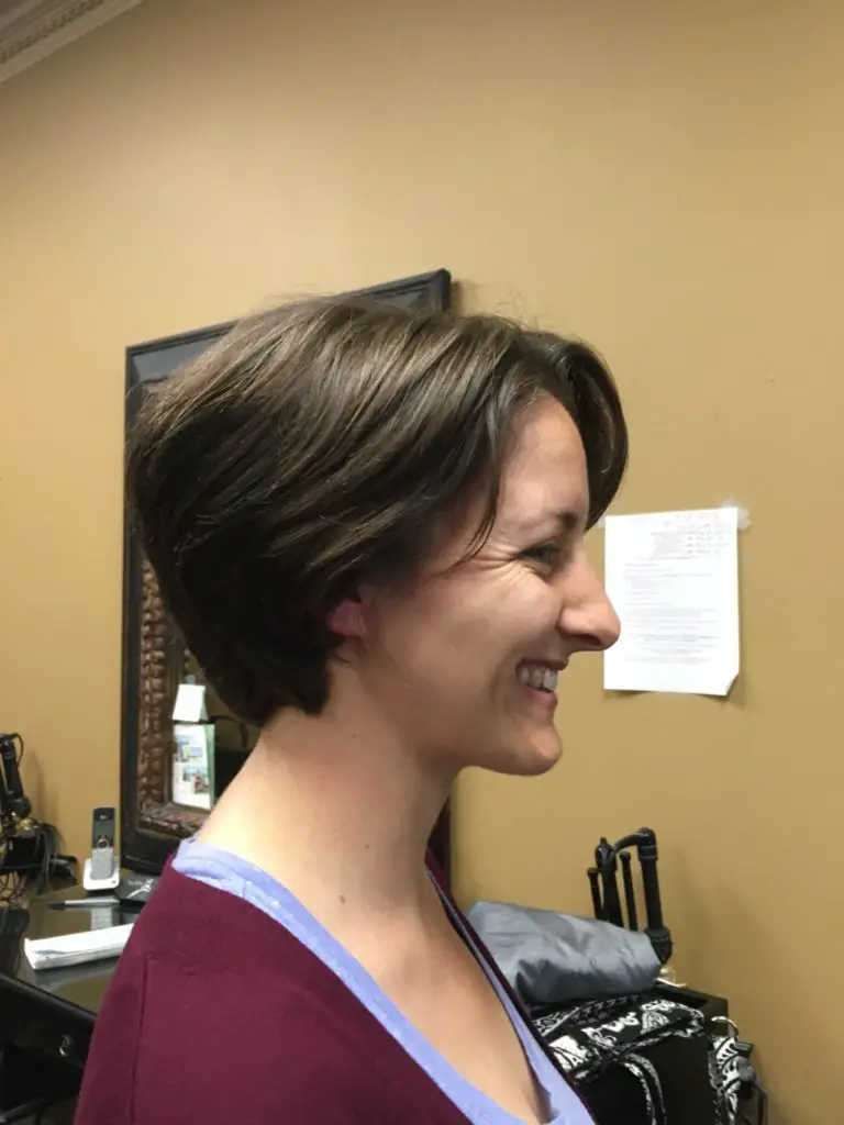 How to donate hair to Locks of Love - image of Amanda Walkins after cutting her hair