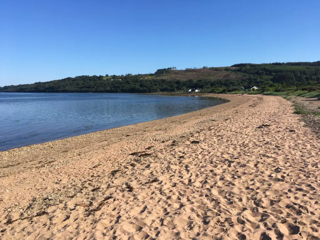 Soft sandy beach of Lamlash Bay in Arran Scotland