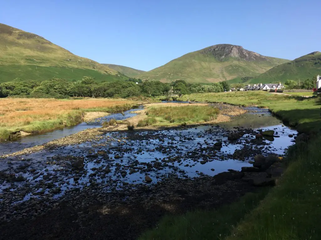 Lochranza Isle of Arran Scotland on a clear sunny day