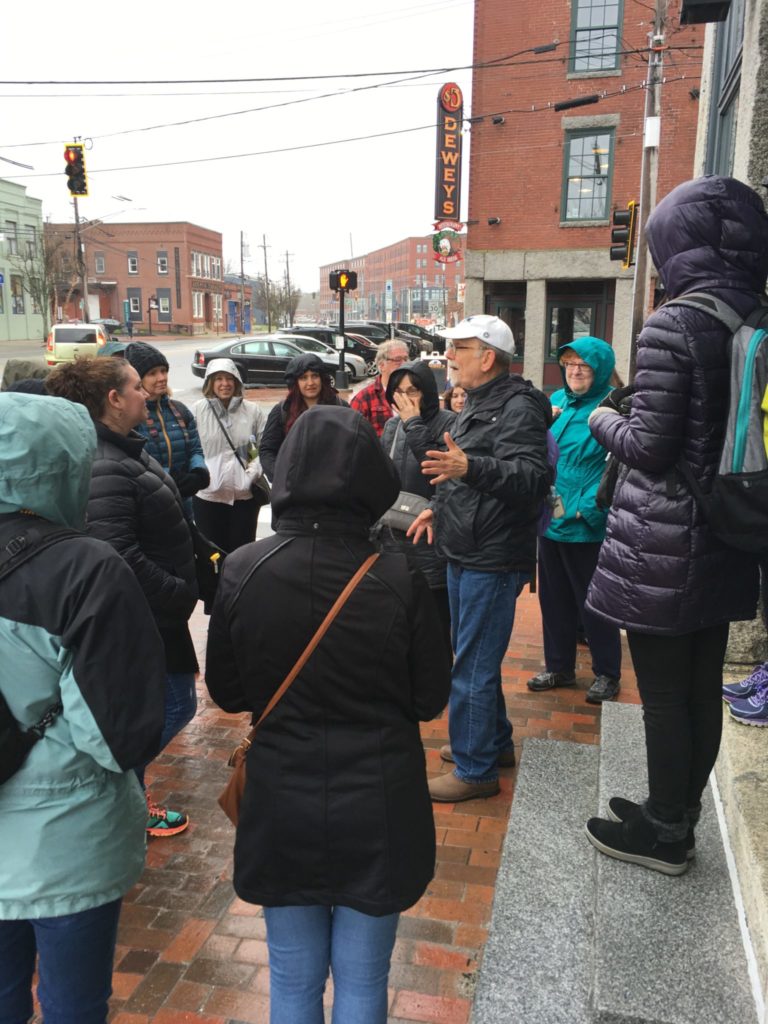 Maine Historical Walking Tours group led by tour guide Mike