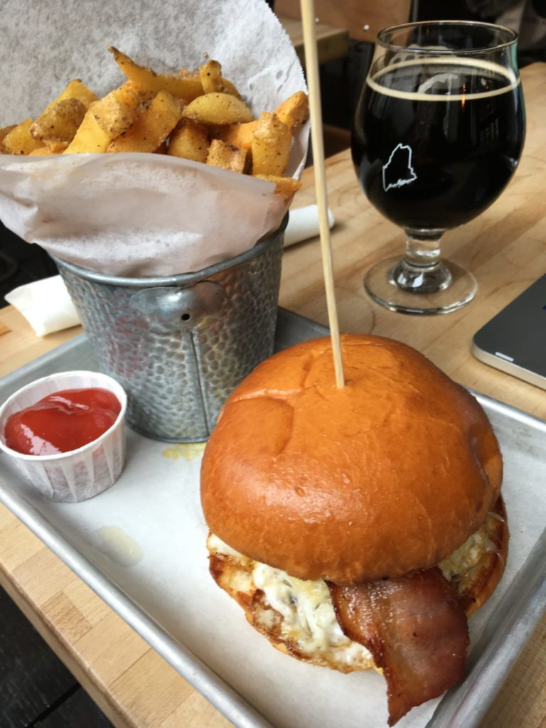 Nosh burger and beer in Portland ME