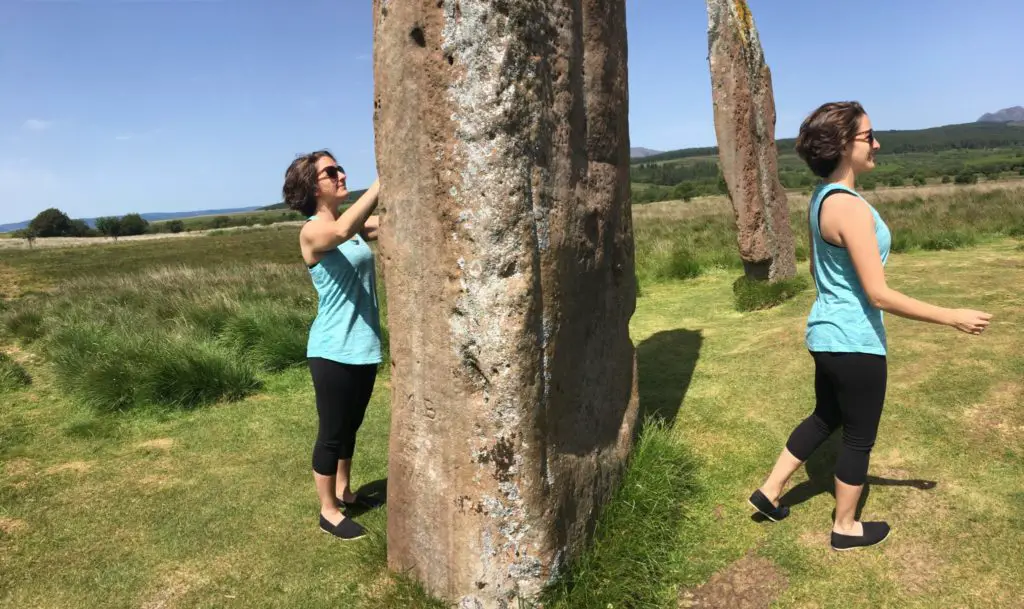 Amanda Walkins traveling through time at the standing stones of Arran