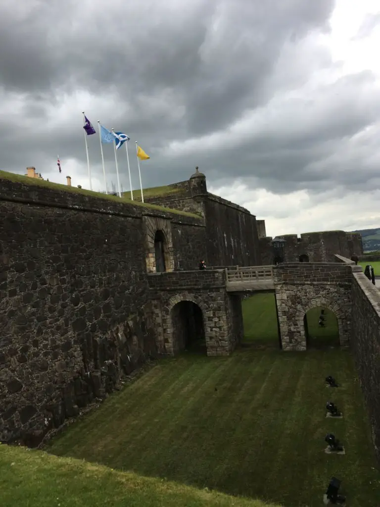 Stirling Castle on a dark cloudy day