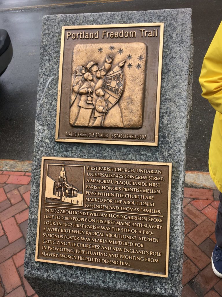 Portland Freedom Trail plaque