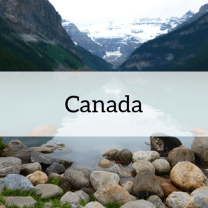 "Canada" overlaid on an image from the country
