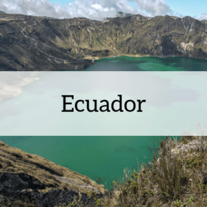 "Ecuador" overlaid on an image from the country
