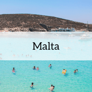 "Malta" overlaid on an image from the country