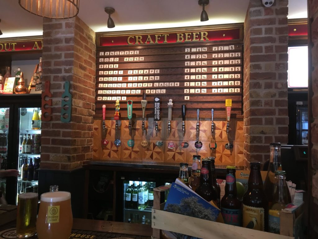 Craft beer list at Southsea Brewhouse and Kitchen Portsmouth