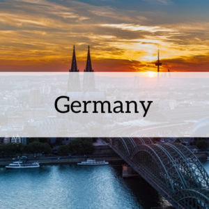 "Germany" overlaid on an image from the country