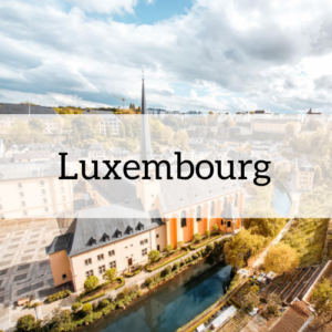 "Luxembourg" overlaid on an image from the country