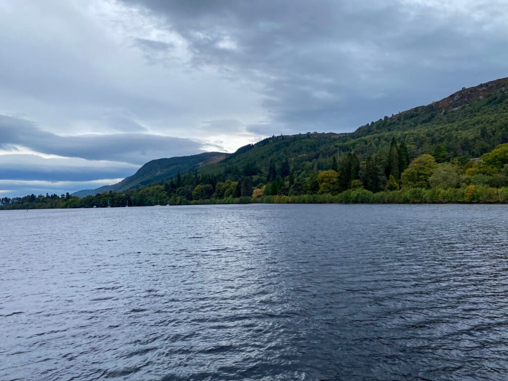 View from a boat on Loch Ness in Scotland
